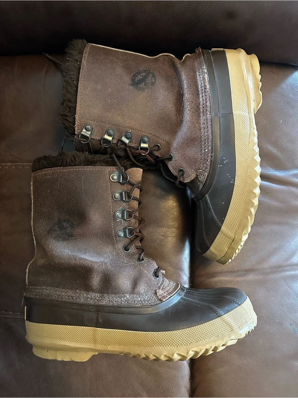 Eddie Bauer for sorel womans Brown Insulated Winter Rain Boots